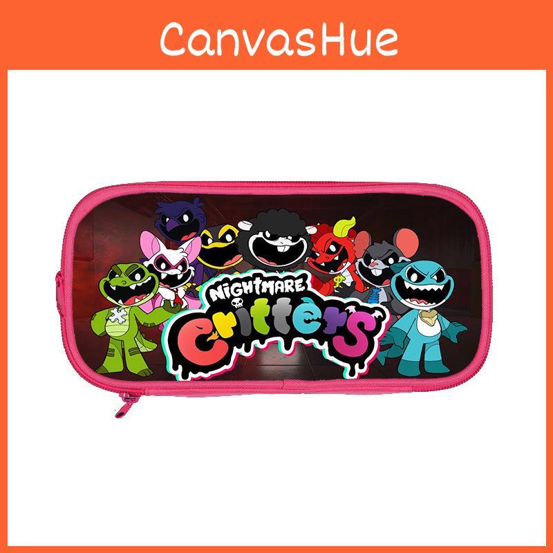 Nightmare Critters Double Layer Pen Case With Durable Nylon For Teens And Children