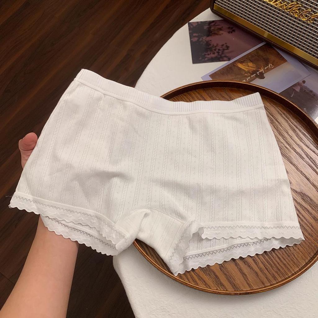 Women's Long-Staple Cotton Boxer Briefs: Pure Cotton Safety Shorts with Extended Crotch & Antibacterial Features