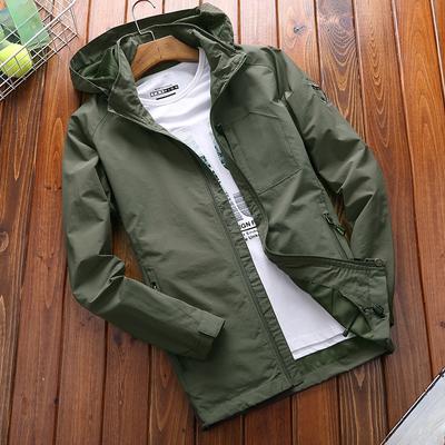 Herrenjacke Jugend Herbst Herren dünne lässige große Größe Jacke einfarbig Outdoor Top