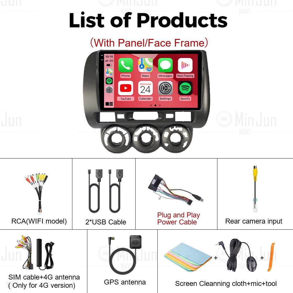 Android 14 For Honda Fit Jazz City 2003 2004 2005 2006 2007 Carplay Auto Car Radio Multimedia Video Player Navigation GPS 4G DSP