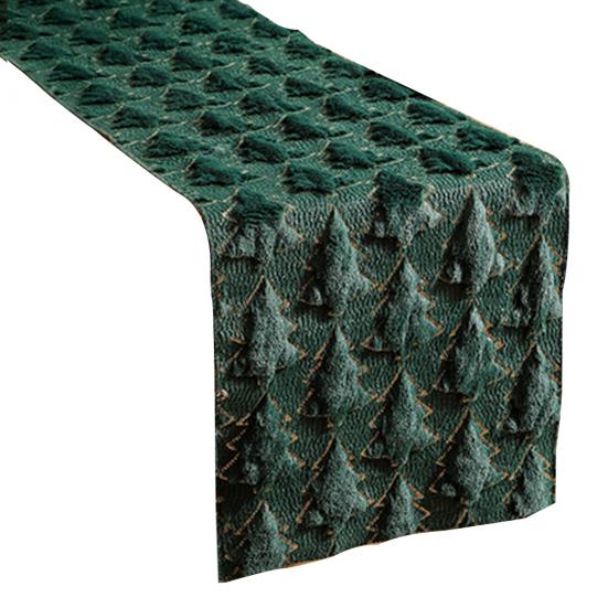 Christmas Table Runner 3D Xmas Tree Table Runner Thickened Sequin Tablecloth for Holiday Home Farmhouse Dining Table Decor