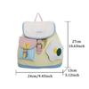 Drawstring Students School Bag Cartoon PU School Bag Storage Bag Creative Flower Backpack  Travel