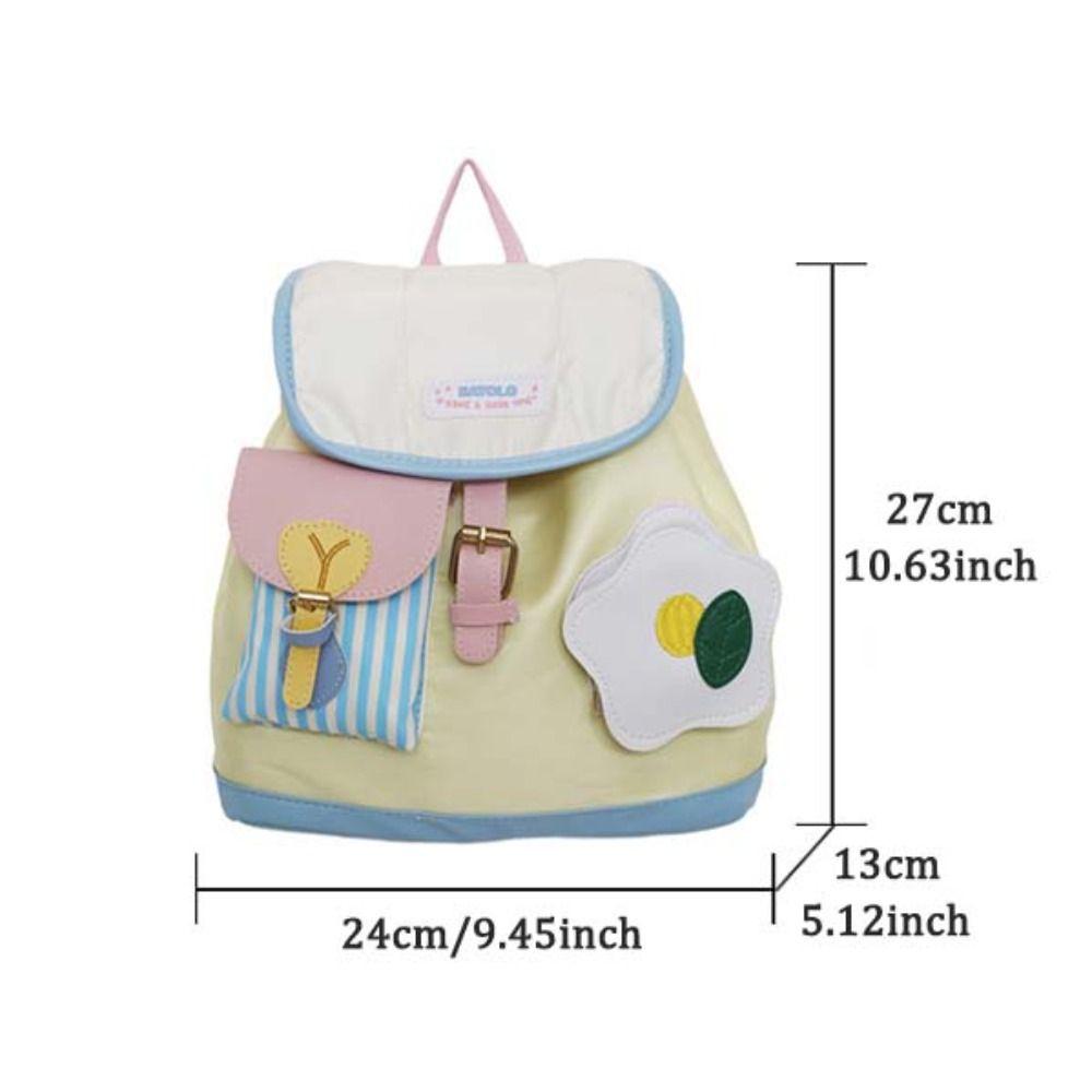 Drawstring Students School Bag Cartoon PU School Bag Storage Bag Creative Flower Backpack  Travel