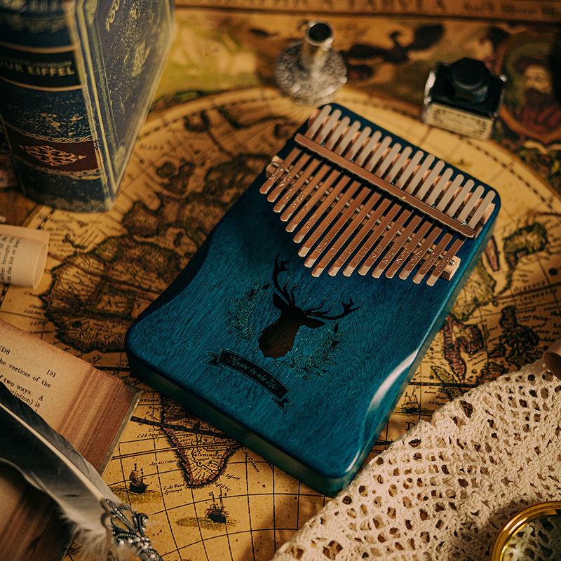 Wooden Kalimba 17 Keys Musical Keyboard for Initiants 21 Keys Kalimbas Sound Therapy Portable Professional Instruments Finger Piano Children's Gift