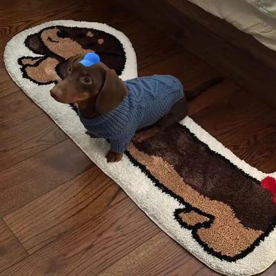 Dachshund Floor Mat Soft Cartoon Bedroom Bedside Rug Cute Living Room Cloakroom Strip Rugs Home Decoration
