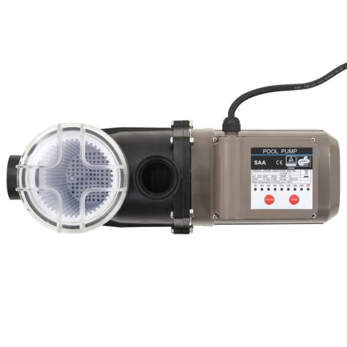 VidaXL Pompe de piscine avec minuterie Noir 0,25 CH 8000 l / h