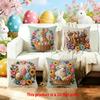 Easter Bunny Egg Pillow Covers Double Sided 2D Print Vibrant Pillow Covers Bedroom Living Room Sofa Festive Vibe Accessory Gift