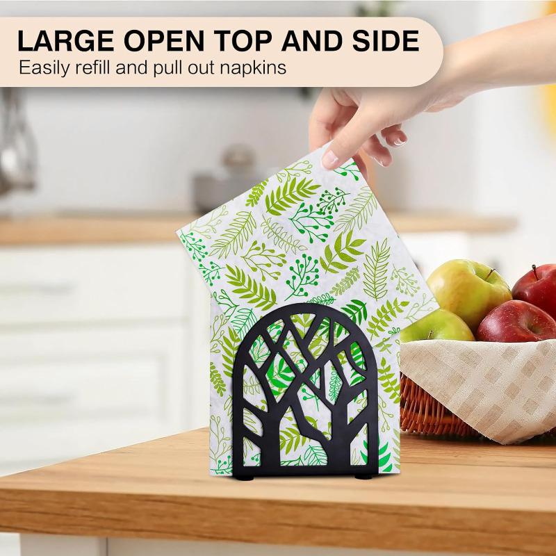 Tree-Shaped Black Iron Freestanding Modern Napkin Holder for Dining Table