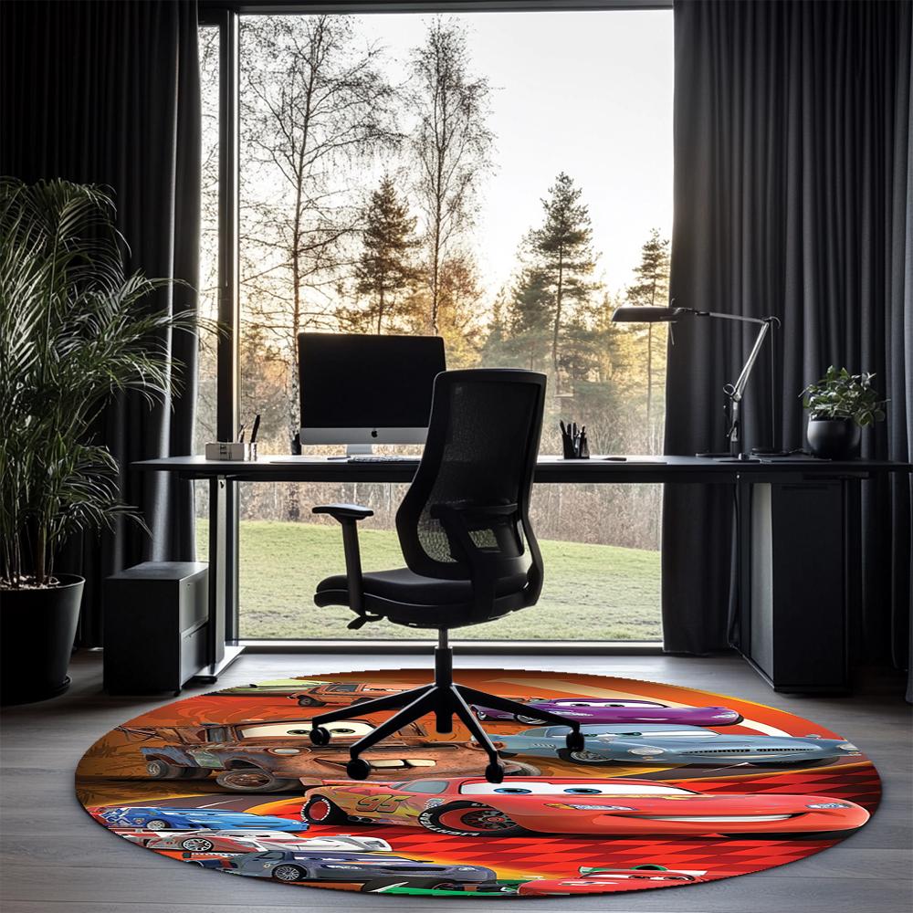 Cars Printed Round Rug Carpet Chair Rug Area Rug Entryway Doormats,for Office Chair Living Room Bedroom Kitchen Room.