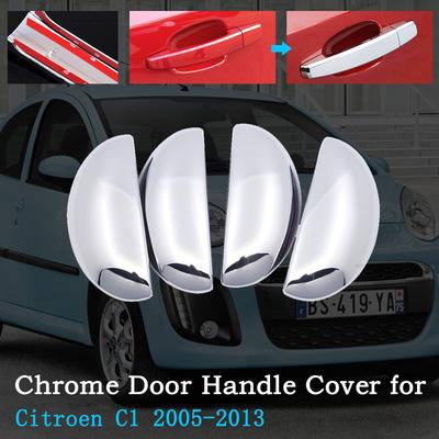 Chroom Autodeurklink Cover voor Citroen C1 MK1 2005~2013 Sierstrip Set Exterieur Auto Accessoires 2006 2007 2008 2009 2010 2011 2012