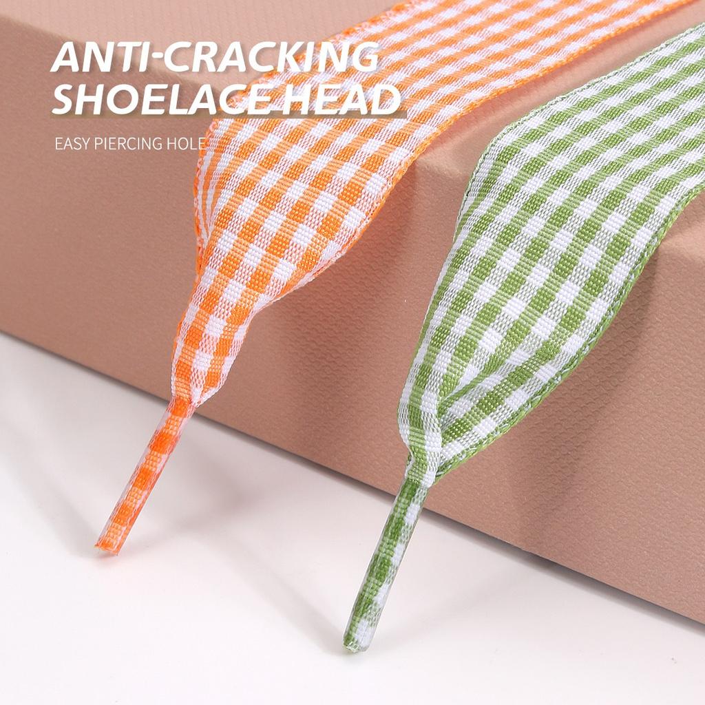 Nowa 1 para Satynowych Płaskich Sznurowadeł do Trampek Plaid Szkocki Koronka Buty Baletowe Niemieckie Treningowe Buty z Płótna - Sznurowadła