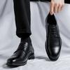 2026 New Men Leather Shoes Formal Elegant Dress Shoes Lace Up Man Casual Footwear Original Pointed Versatile Small Leather Shoes