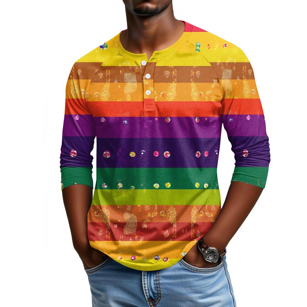 Men's Raglan Sleeve Three-quarter Sleeve Top