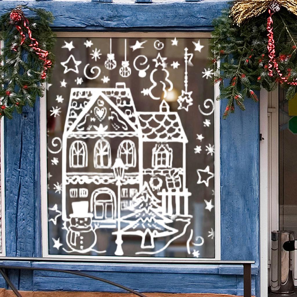 Christmas Glass Window Decoration Window Stickers Electrostatic Stickers Pvc  Snowflake Decoration Window Stickers