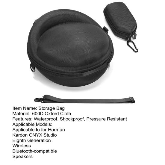 Speaker Storage Bag for Harman Kardon Onyx Studio 8 Waterproof Shockproof Adjustable Strap Scratch-resistant Soft Lining Hard Storage Case