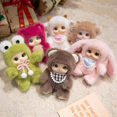 18cm Kawaii Cute Animals Vinyl Face Plush Toys Animal Toys Pendant Rabbit Bear Sheep Gift for Animal Enthusiasts Kids Hang Bag