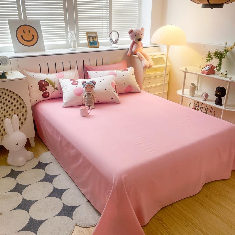 Four-piece Set of Floral Bed, Washed Quilt Set, Single Dormitory Three-piece Set