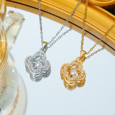Four-leaf Flower Zircon Flowers Niche Light Luxury New Style Design Temperament Necklace