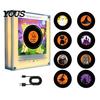Scatola Musicale Magnetica Personalizzata Giradischi in Vinile Magnete per Frigorifero, con 9 Dischi Programmabili, Memoria da 128MB, Senza Musica, Set Magneti Luce Notturna LED, NFC per