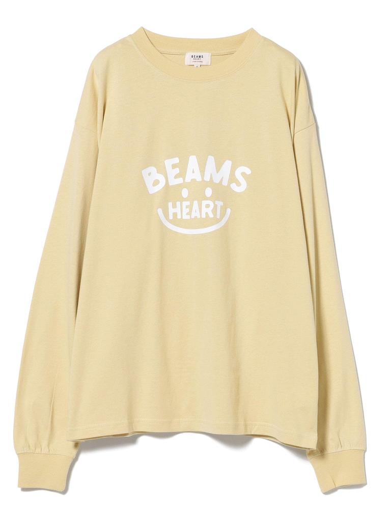 Beams Heart L/S TEE Smile Logo Long Sleeve T-Shirt (M-L) Women's CREAM L