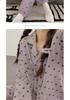 Korean Style Women's Heart Pajamas - Long Sleeve & Pants, Spring/Autumn Casual Wear