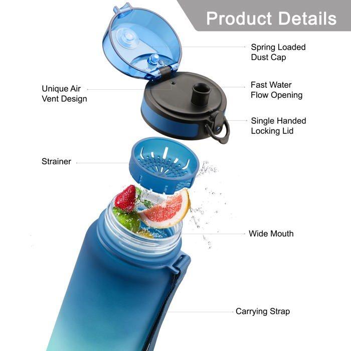 Bouteille d'eau - uzspace - 302606uz - 500ml - tritan - mixte