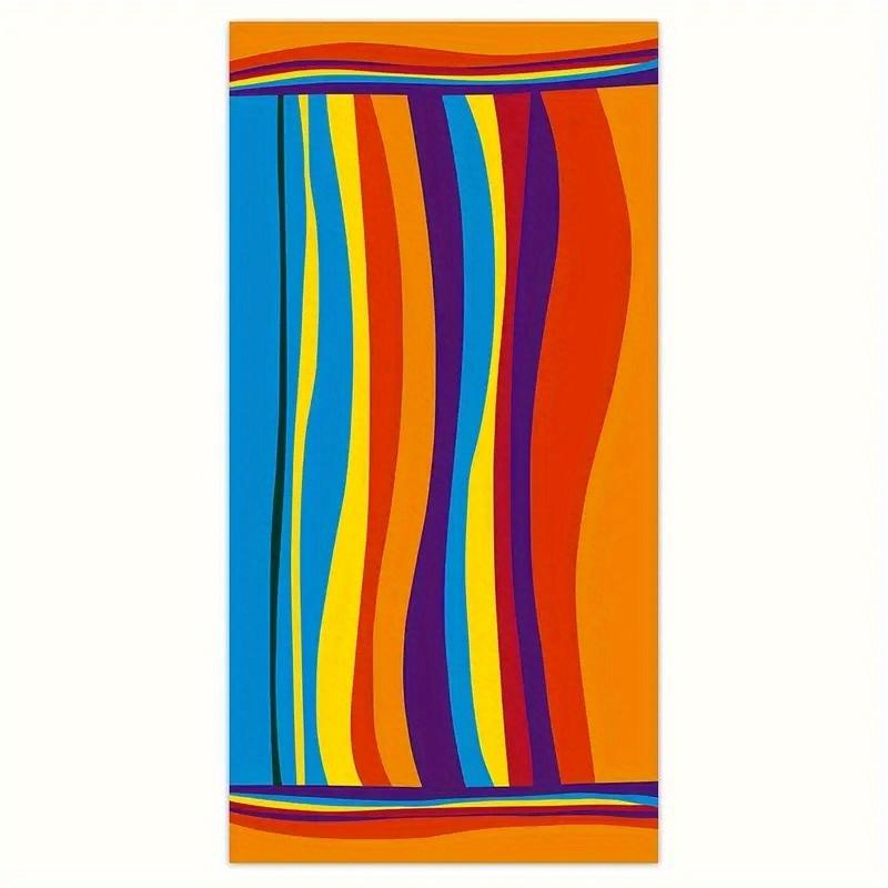 

1 x Vibrant Stripes Ultra Soft Microfiber Beach Towel - Quick Drying Absorbent and Great for Swimming Yoga Camping and Travel W30*H60(CM)