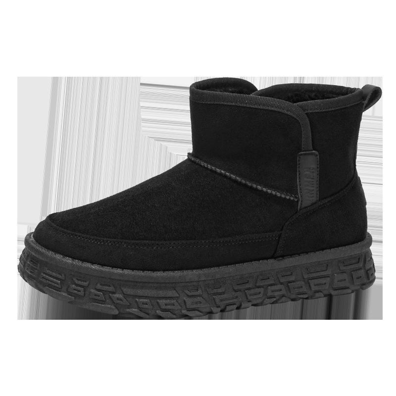 Winter Snow Boots Men's One-foot Velvet Thickened Warm Velcro Thick-soled Non-slip and Cold-proof Large Cotton Boots