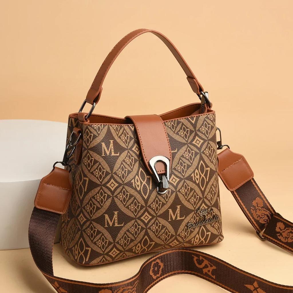 Neue tragbare, vielseitige Messenger-Schultertasche mit Vintage-Print für Damen mit großer Kapazität