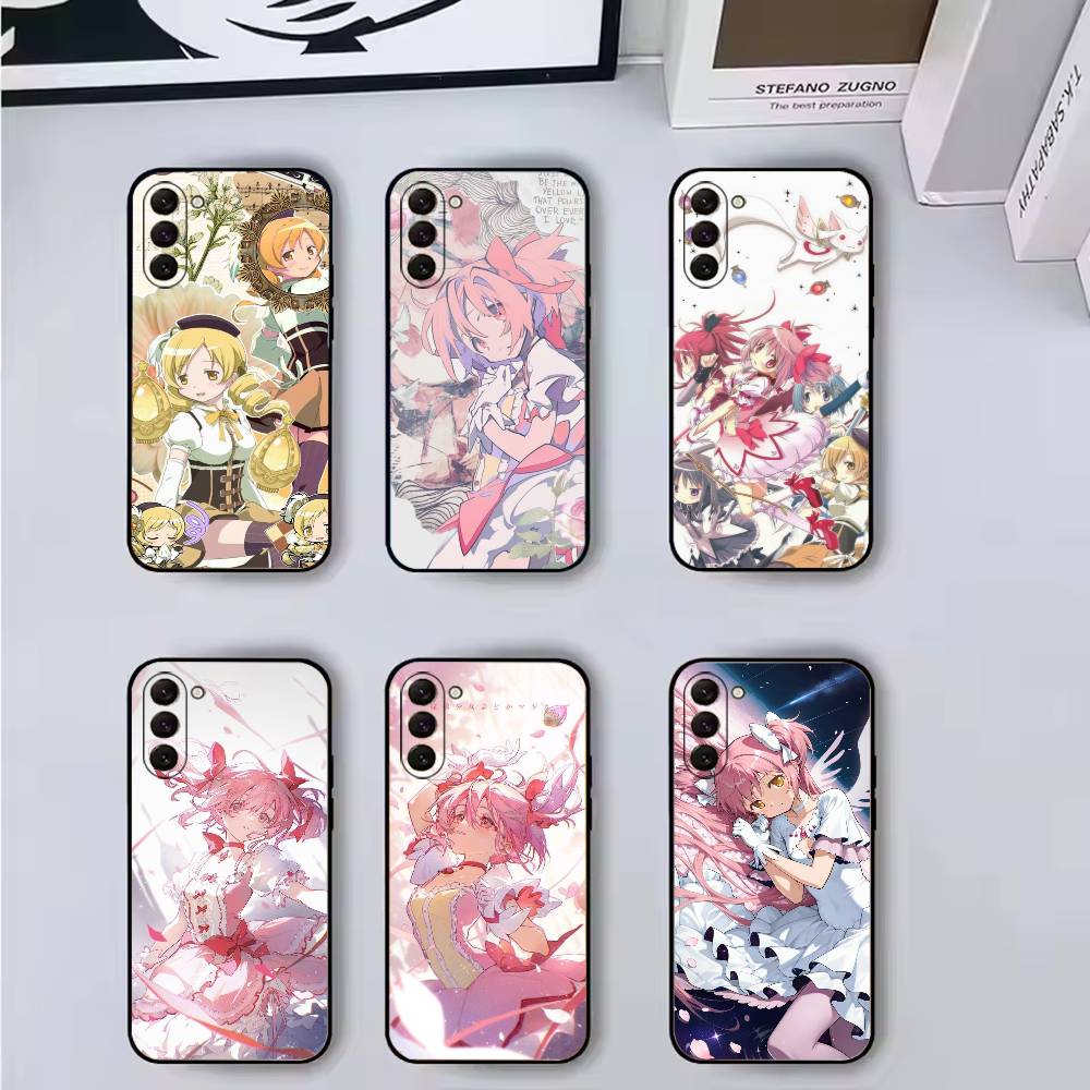 Anime Kaname Madoka Akemi Homura Phone Case For Samsung Galaxy A73,A72,A71,A70,A53,A52,A51,Soft Silicone Black Cover