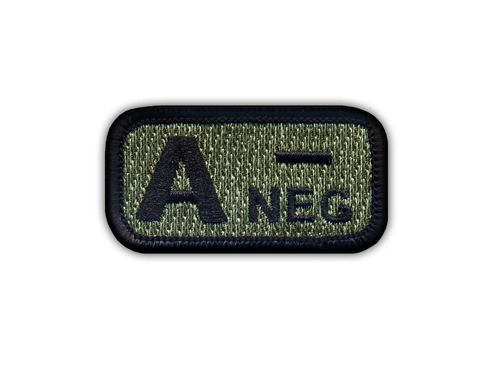 Patchion Blood type A "neg" acu-foliage - Magnetic Backing - Embroidered Patch/Badge/Emblem