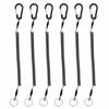 Lix&Rix Spiral Cord, Curl Cord with Locking Function, Prevents Small Items from Falling, Black, Set of 6