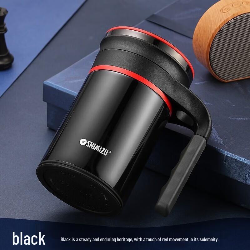 SHIMIZU 304 Stainless Steel Insulated Tea Infuser Mug with Handle