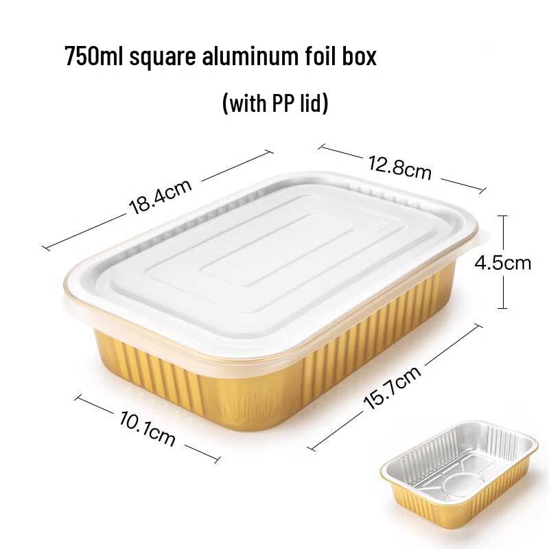 Disposable Rectangular Aluminum Foil Meal Prep Containers