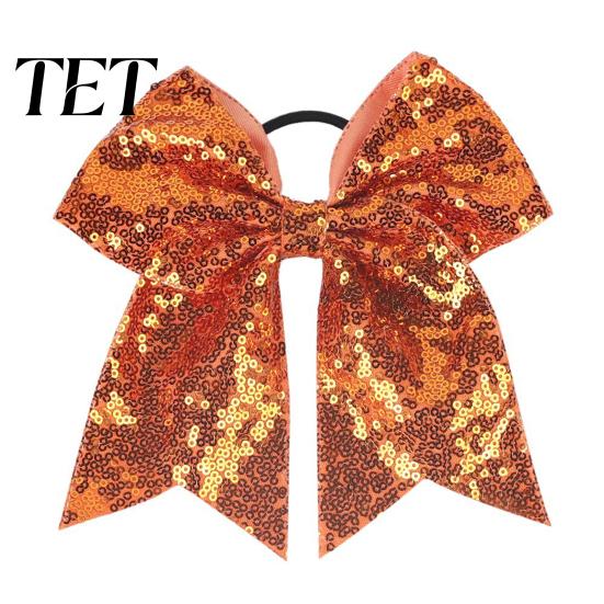 Dance Team Hair Ties Sequins Bows, Elastic Tie, Large Cheerleading Performance Band Ponytail Holder, Glitter Scrunchies for Women Girls Teens