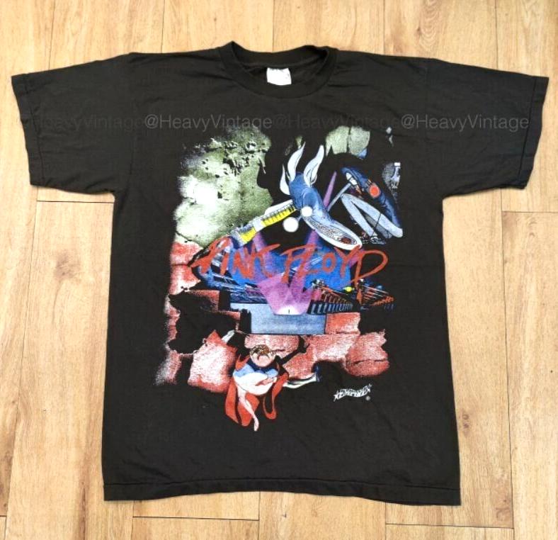 

Винтажная металлическая футболка унисекс Pink Floyd The Wall Tour Rocktee Reprint Band