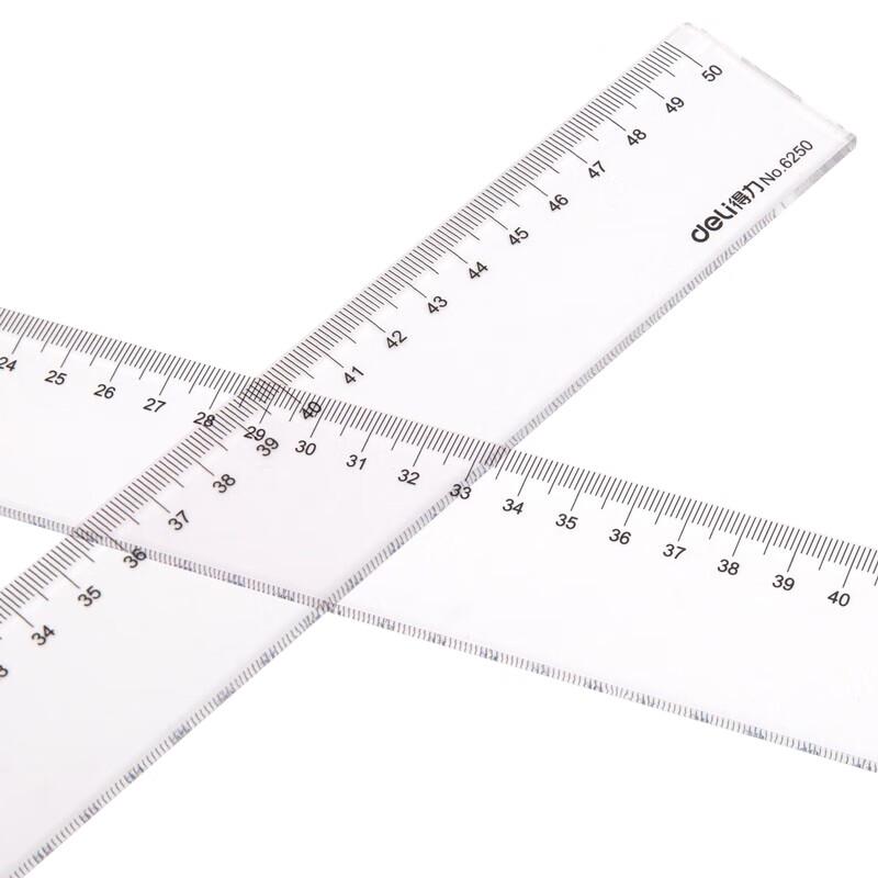 Deli 50cm Plastic Ruler (2-Pack)