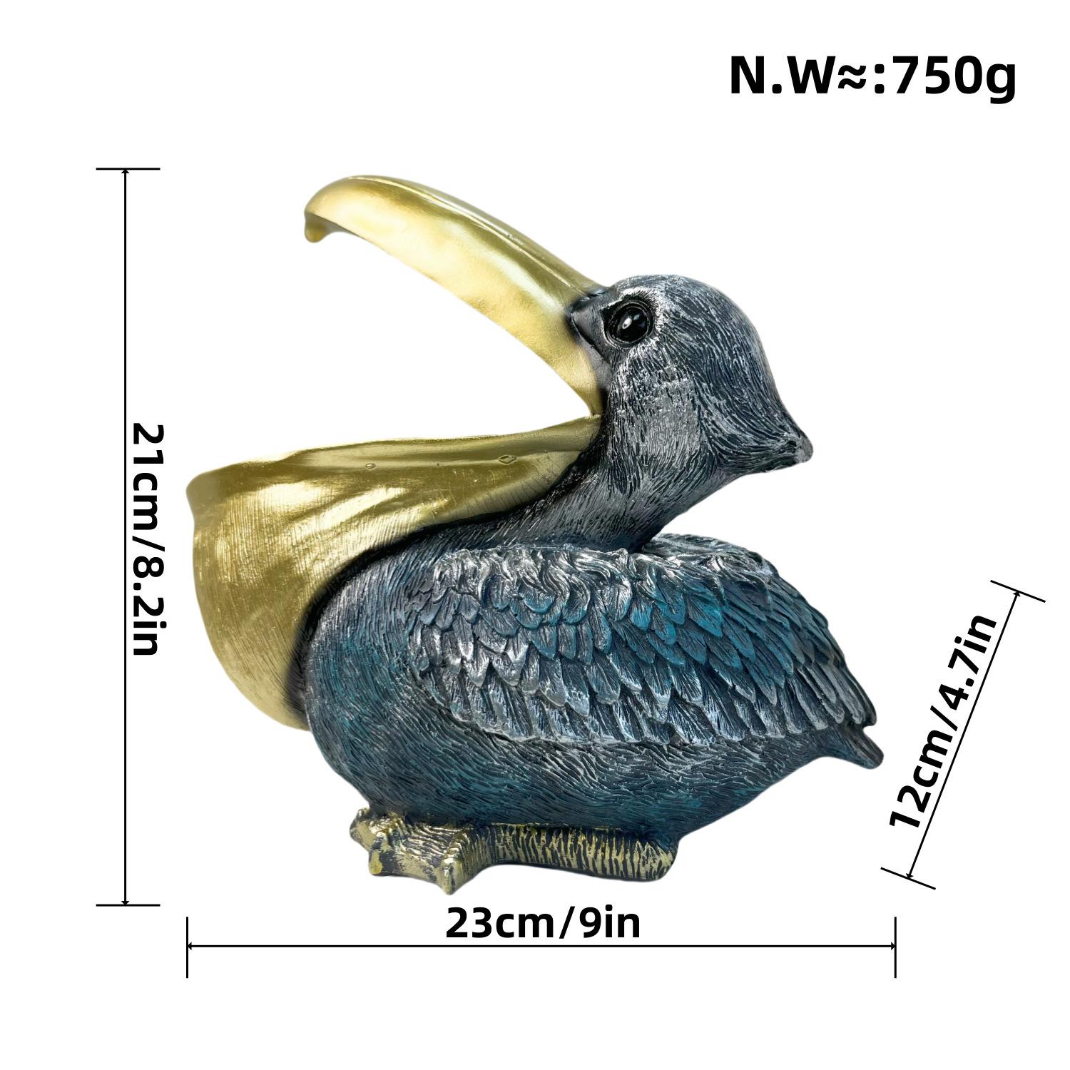 Nordic Creative Big Billed Bird Pelican Storage Ornament Living Room Key Entrance Storage Resin Decoration