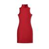 Women's Sleeveless Bodycon Dress: Retro, Mature Style, Stretchy, Slim-Fit, High-Neck, Sexy Short Skirt