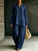 Popolare estate 2026 transfrontaliero nuovo commercio estero abbigliamento donna manica lunga pantaloni camicia pantaloni larghi set due pezzi