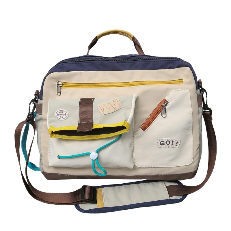 

Hong Kong style locomotive trend color scheme fitness yoga bag four seasons large capacity shoulder messenger bag белый