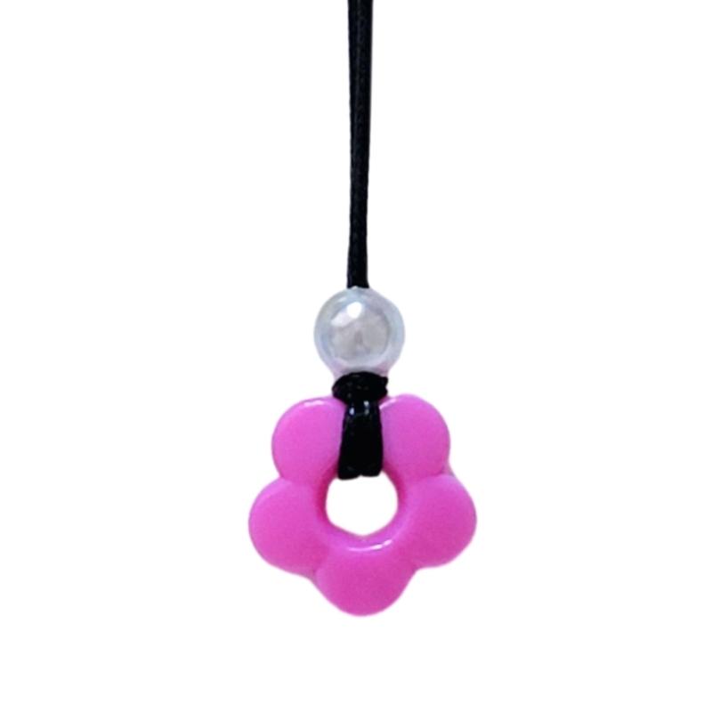 Sweet Cool Pearl Flower Pendant Necklace Fashion Summer Choker Wax Rope Lace up Collar Necklace Statement Jewelry