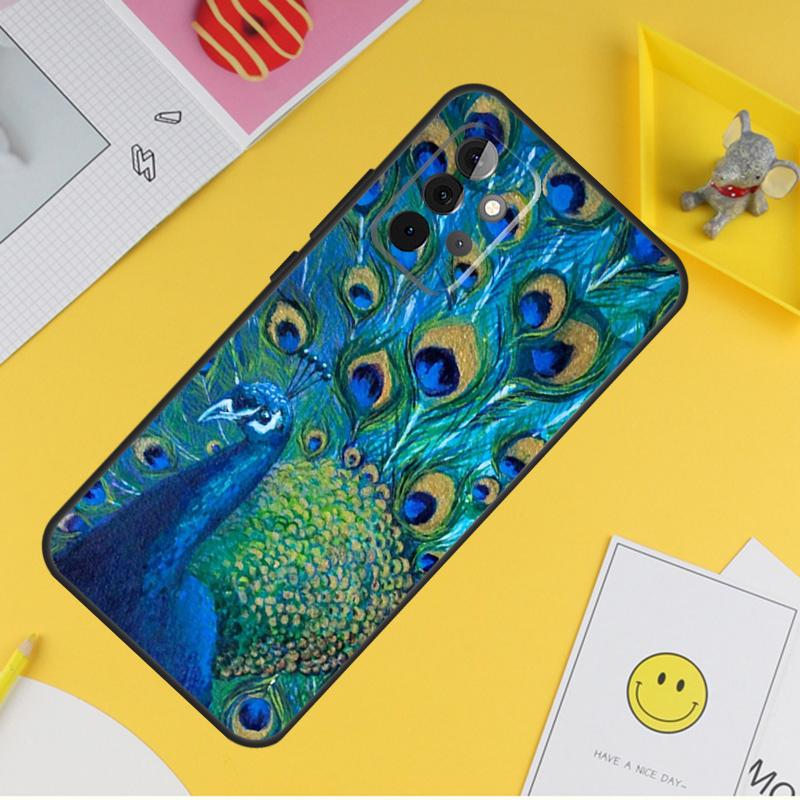 Vogel Pfauenfeder Hülle Für Samsung Galaxy A15 A17 A54 A34 A14 A13 A23 A33 A53 A52 A32 A12 A56 A36 A16 A35 A55