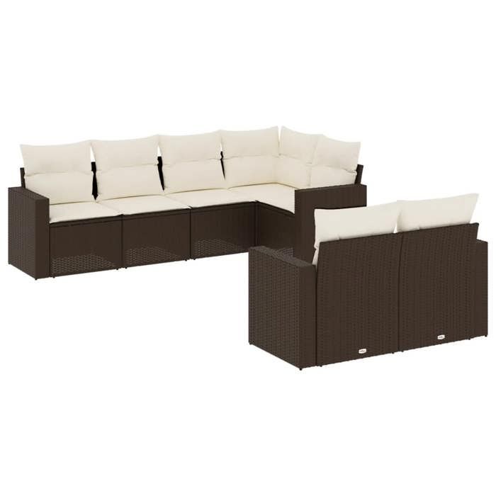 VidaXL Garden Lounge Set with Cushions 7 Pcs, Sofas with Adjustable Feet, Outdoor Furniture Set Patio Terrace, 3219203