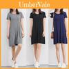 Women's Summer Short Sleeve Casual Sundress Tops Mini T-shirt Dress In Vibrant Modal
