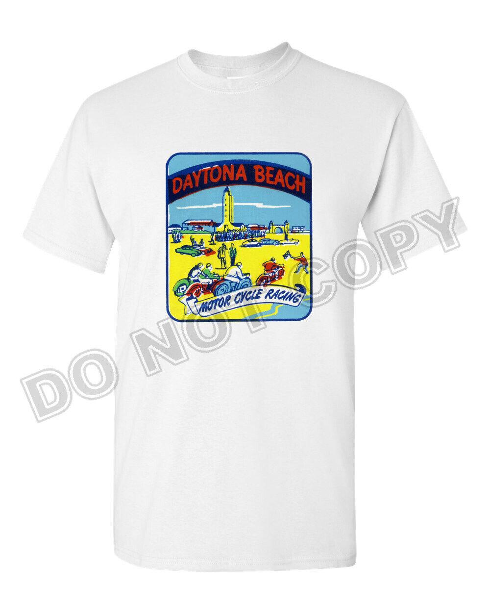 T Shirt Hot Rod Daytona Beach Florida Motorcycle Racing Vtg Art Travel Souvenir XL