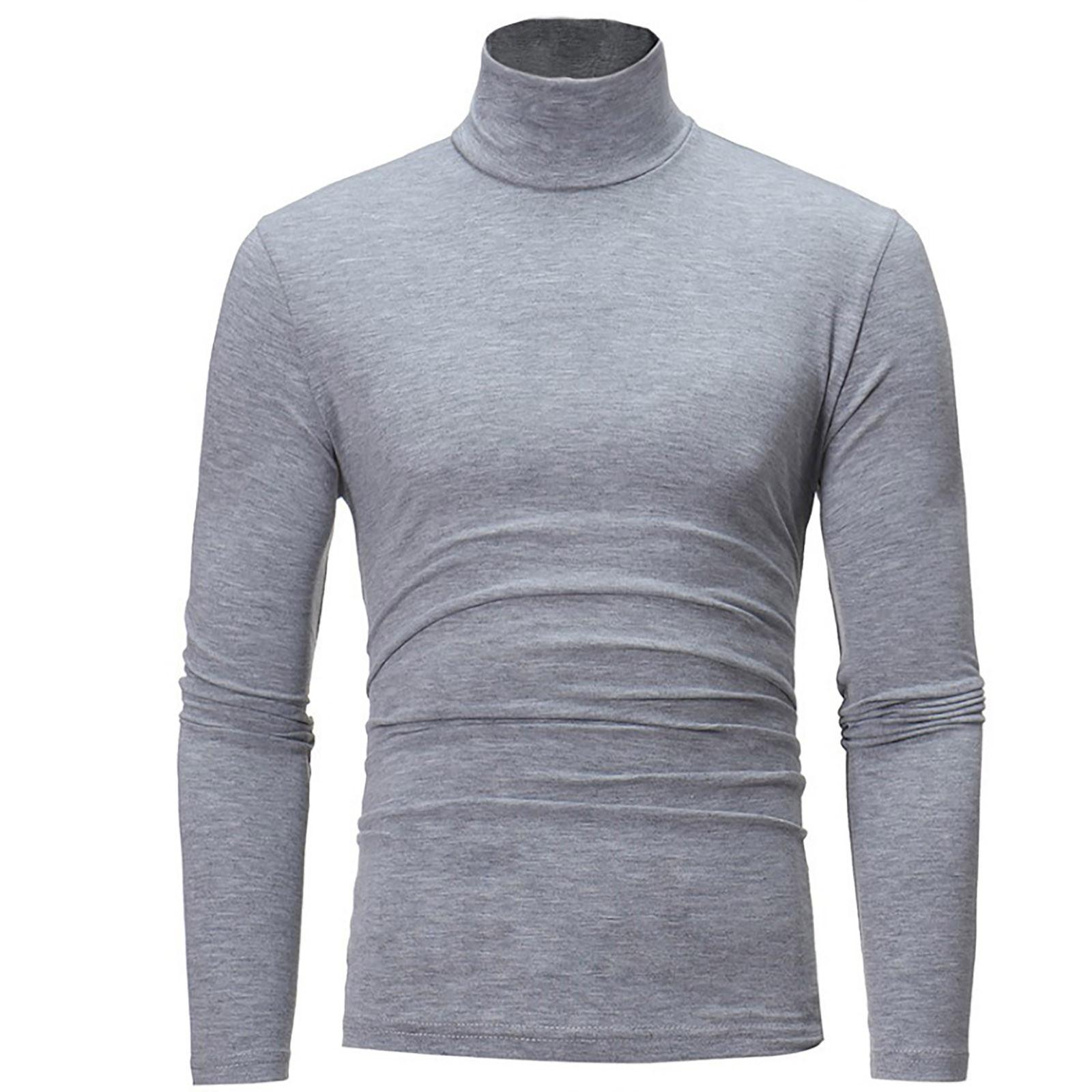 Clothing kaleidoscope Men's Warm T-shirt Long Sleeved Warm Top Winter Sweater Warm Sports Shirt Casual Underwear High Neck Shirt Sports Top Sports Shirt L