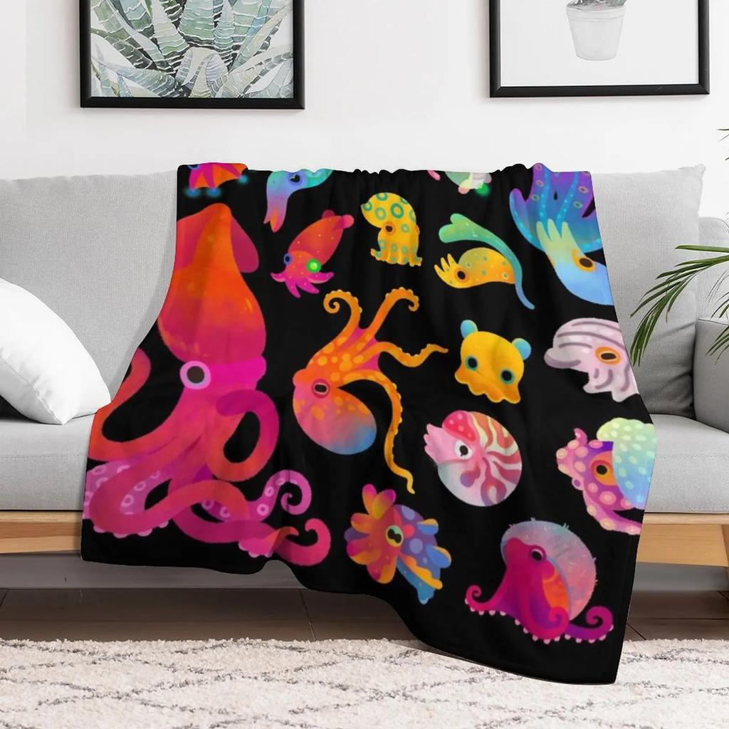 Cephalopod Throw Blanket Warm Throw Blanket Gift for Anniversary