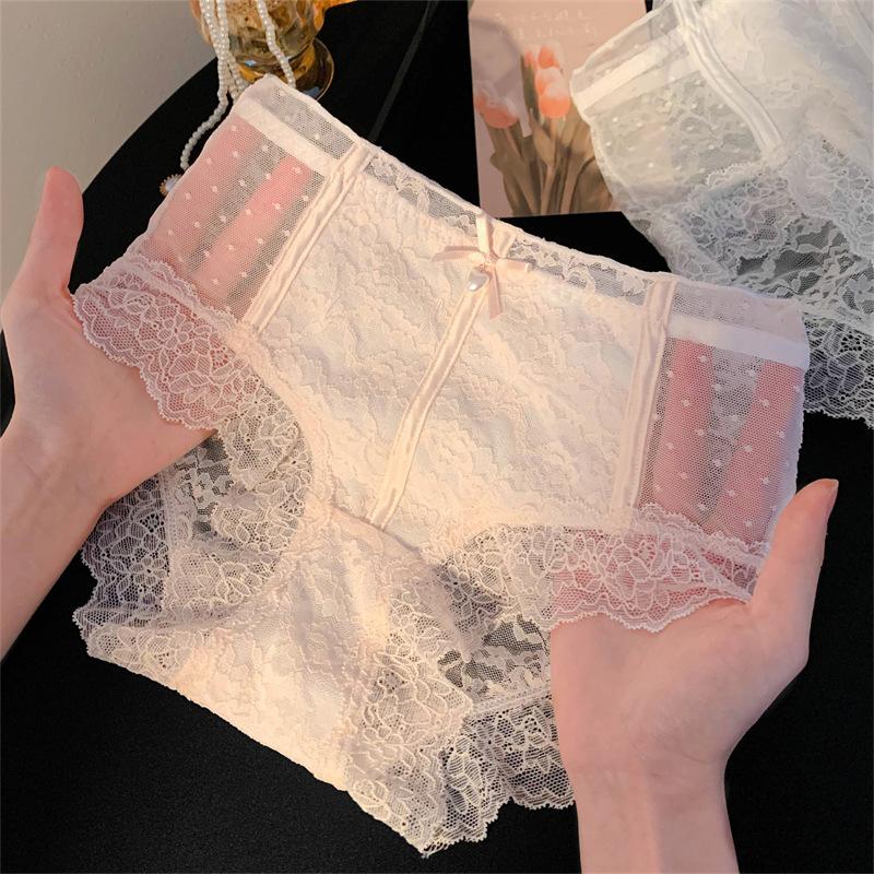 Female Summer Thin New Lace Hollow Net Yarn In Waist Triangle Briefs