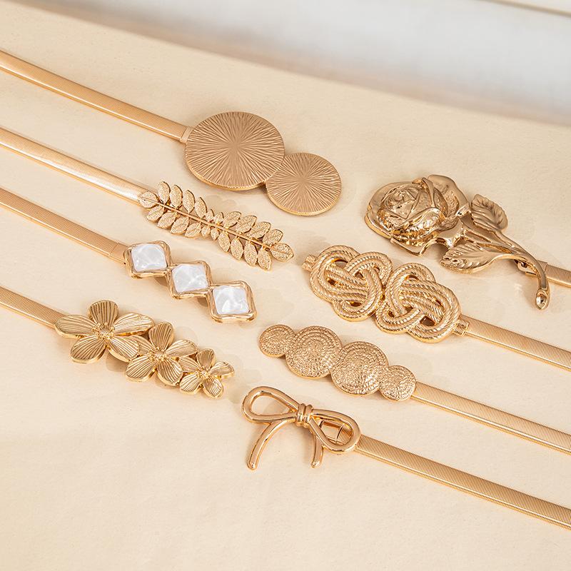 Wind Metal Belt Elastic Elastic Waist Chain Women'S Fashion Versatile Spring Dress Shirt Sweater Waist Seal